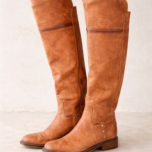 Vintage Cognac Leather Riding Boots Equestrian Tall 6.5/7
